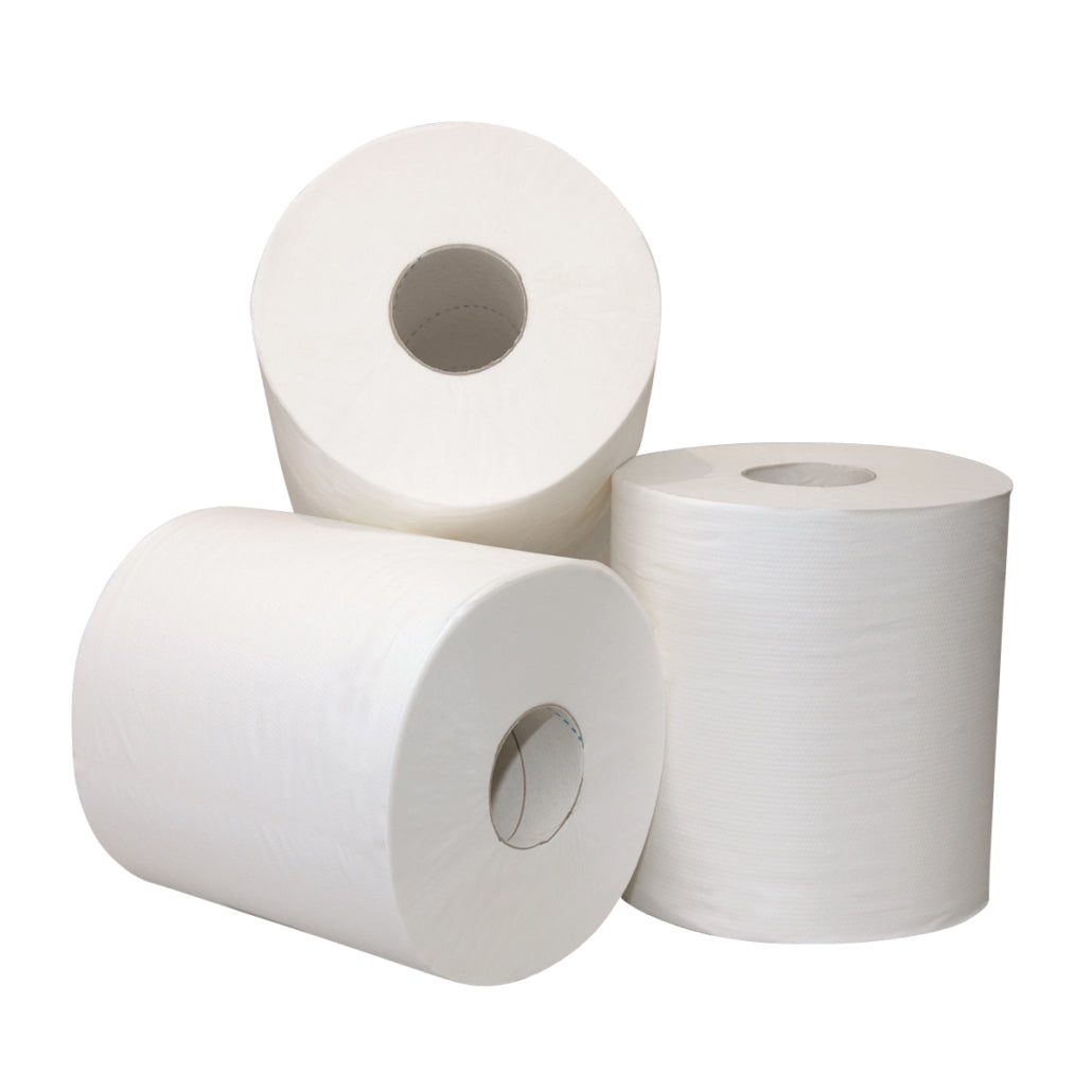Poetsrol midi 1-laags wit | 6x300m