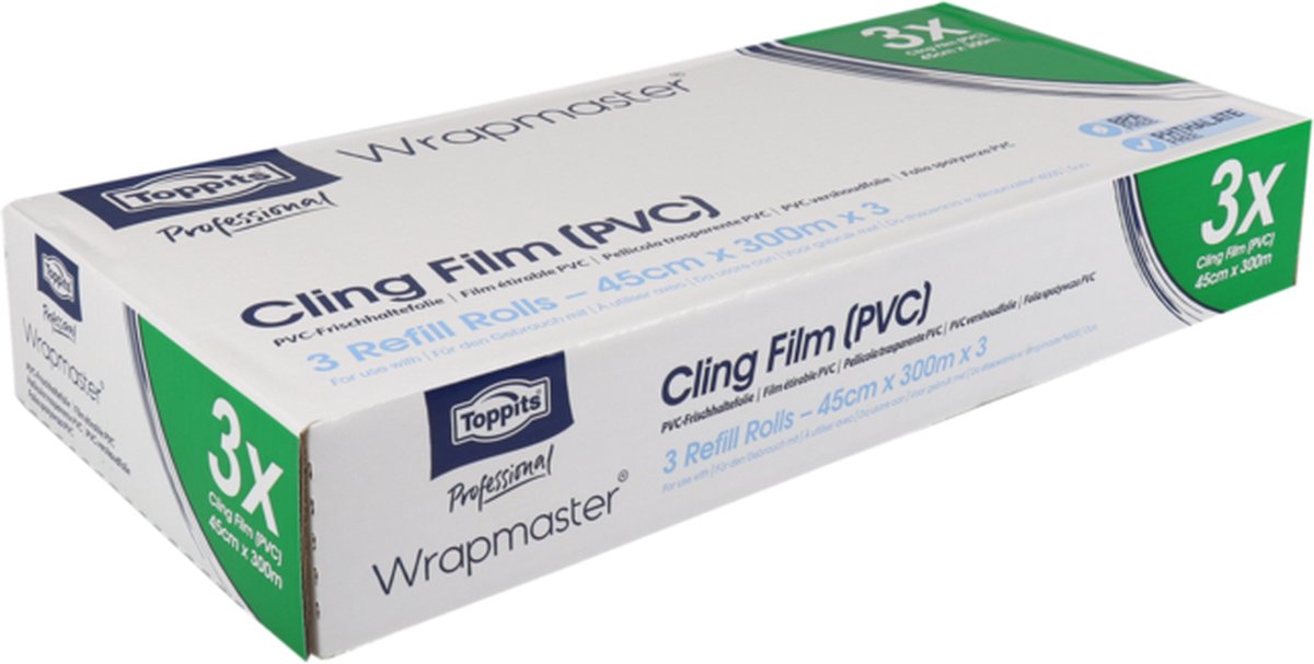 Toppits Professional Wrapmaster 4500 PVC Cling Film LMF, Breedte 45cm